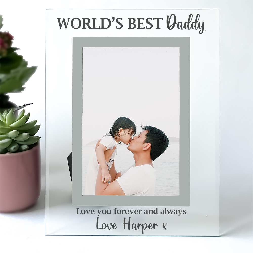 Personalised Worlds Best Daddy Photo Frame Gift 6x4'' or 7x5''